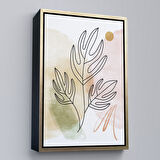 Kahverengi Çerçeveli İskandinav Soyut Tablo