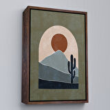 Siyah Çerçeveli Balon ile Uçan Sevimli Yavru Fil Tablosu