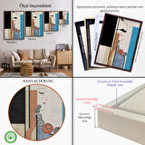 Siyah Çerçeveli Renkli Soyut Kadın Tablosu