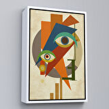 Kahverengi Çerçeveli Renkli Soyut Kadın Tablosu