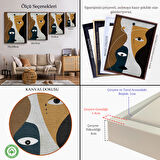 Siyah Çerçeveli Renkli Soyut Kadın Tablosu