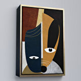 Siyah Çerçeveli Renkli Soyut Kadın Tablosu