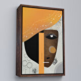 Beyaz Çerçeveli Renkli Soyut Kadın Tablosu