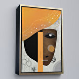 Beyaz Çerçeveli Renkli Soyut Kadın Tablosu