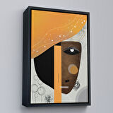 Beyaz Çerçeveli Renkli Soyut Kadın Tablosu