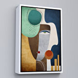 Siyah Çerçeveli Renkli Soyut Kadın Tablosu