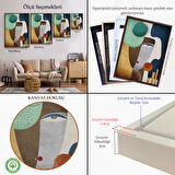 Siyah Çerçeveli Renkli Soyut Kadın Tablosu