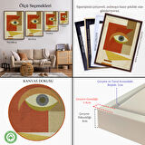 Altın Çerçeveli Renkli Soyut Kadın Tablosu