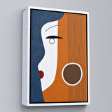 Siyah Çerçeveli Renkli Soyut Kadın Tablosu