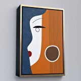 Siyah Çerçeveli Renkli Soyut Kadın Tablosu