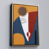 Beyaz Çerçeveli Renkli Soyut Kadın Tablosu