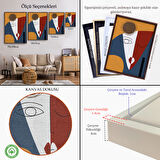 Beyaz Çerçeveli Renkli Soyut Kadın Tablosu