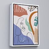 Altın Çerçeveli Renkli Soyut Kadın Tablosu