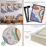 Altın Çerçeveli Renkli Soyut Kadın Tablosu