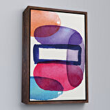 Beyaz Çerçeveli Suluboya Görünümlü Renkli Soyut Tablo