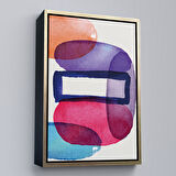 Beyaz Çerçeveli Suluboya Görünümlü Renkli Soyut Tablo