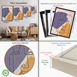 Altın Çerçeveli Renkli Soyut Kadın Tablosu