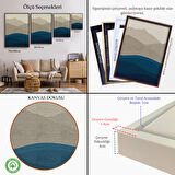 Beyaz Çerçeveli Mavi Gri Modern Dağlar Tablosu