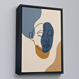 Siyah Çerçeveli Renkli Soyut Kadın Tablosu