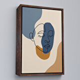 Siyah Çerçeveli Renkli Soyut Kadın Tablosu