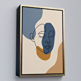 Siyah Çerçeveli Renkli Soyut Kadın Tablosu