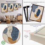 Siyah Çerçeveli Renkli Soyut Kadın Tablosu