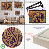 Altın Çerçeveli Allahdan Baska İlah Yoktur Güç Ondadır Yazılı Dekoratif Kanvas Tablo