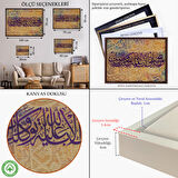 Altın Çerçeveli Başarım Allah’ın Yardımıyladır O’na Tevekkül Eder Ona Yönelirim, Ayet Kanvas Tablo