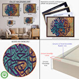 Beyaz Çerçeveli İyiliğin Karşılığı Yalnız İyiliktir Rahman Suresi 60. Ayeti Yazılı Kanvas Tablo