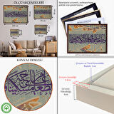 Siyah Çerçeveli Yoksul ve Yetim ile Yemeğini Paylaşırlar İnsan Suresi 8. Ayet Yazılı Kanvas Tablo