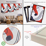 Altın Çerçeveli Renkli Soyut Şekiller Tablosu