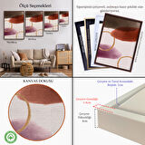 Beyaz Çerçeveli Renkli Soyut Şekiller Tablosu