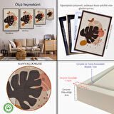 Kahverengi Çerçeveli Renkli Soyut Çiçekler Tablosu