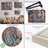 Altın Çerçeveli Koruyucu Kız Portresi Yağlıboya Görünüm Dekoratif Kanvas Duvar Tablosu