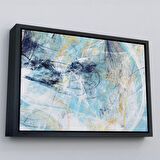 Beyaz Çerçeveli Fütüristlik Soyut Dekoratif Kanvas Duvar Tablosu