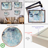 Beyaz Çerçeveli Fütüristlik Soyut Dekoratif Kanvas Duvar Tablosu