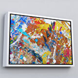 Altın Çerçeveli Soyut Yağlıboya Görünüm Dekoratif Kanvas Duvar Tablosu