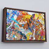 Altın Çerçeveli Soyut Yağlıboya Görünüm Dekoratif Kanvas Duvar Tablosu