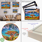 Beyaz Çerçeveli Tanzanya Kilimanjaro Dağı Manzarası Duvar Tablosu