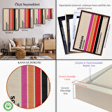 Altın Çerçeveli Renkli Soyut Çiçekler Tablosu