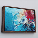 Siyah Çerçeveli Soyut Yağlıboya Görünüm Dekoratif Kanvas Duvar Tablo