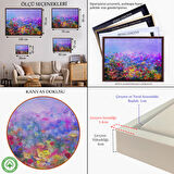 Siyah Çerçeveli Kır Çiçekleri Yağlıboya Görünüm Dekoratif Kanvas Duvar Tablosu