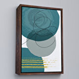 Beyaz Çerçeveli Renkli Soyut Geometrik Şekiller Tablosu