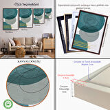 Beyaz Çerçeveli Renkli Soyut Geometrik Şekiller Tablosu