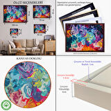 Siyah Çerçeveli Modern Tarz Yağlıboya Görünüm Dekoratif Kanvas Duvar Tablosu