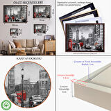 Siyah Çerçeveli Ingiltere Londra Yağlıboya Görünüm Dekoratif Tablo