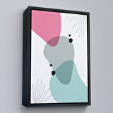 Altın Çerçeveli Renkli Soyut Geometrik Şekiller Tablosu