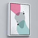 Altın Çerçeveli Renkli Soyut Geometrik Şekiller Tablosu