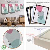 Altın Çerçeveli Renkli Soyut Geometrik Şekiller Tablosu