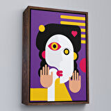 Altın Çerçeveli İkonik Pop Art Asyalı Kadın Tablosu